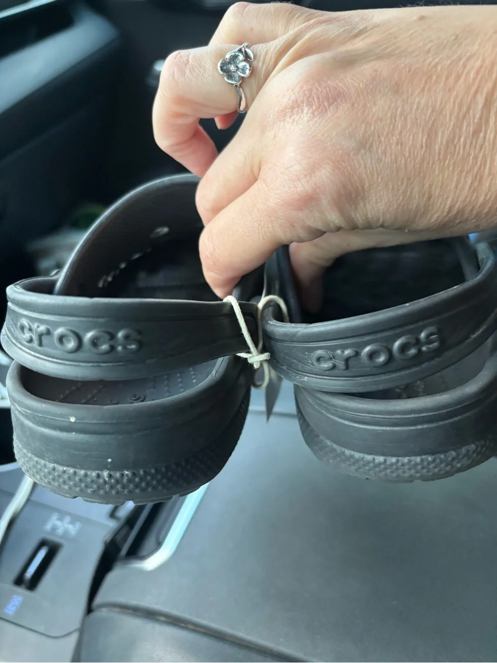 Crocs size 13 Kids' Classic Clog in Black with Baseball Jibbitz